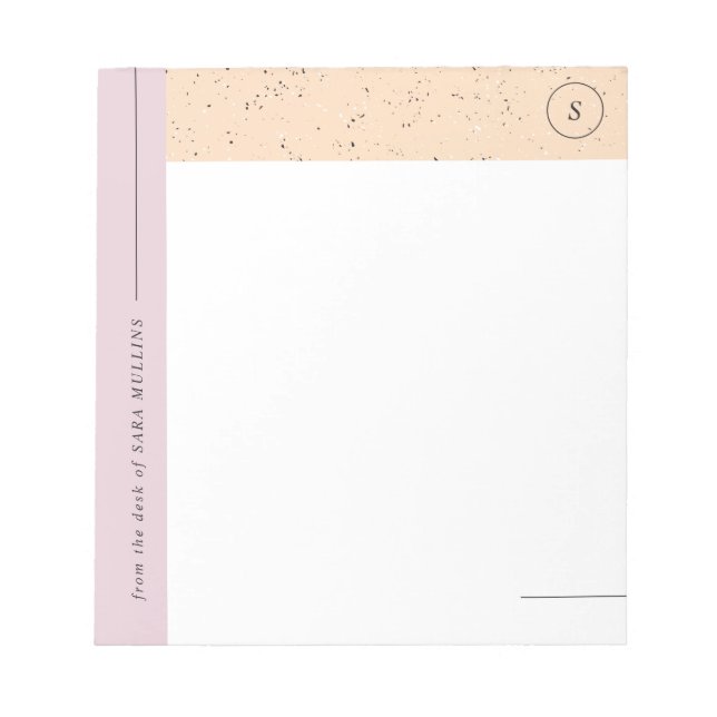 Bloc-notes minimaliste Terrazzo Monogram - Violet (Devant)