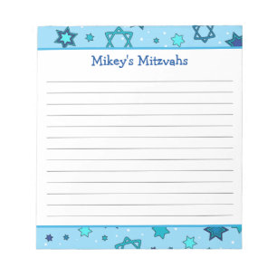 Bloc-notes Mitzvah - Étoile bleu clair de David