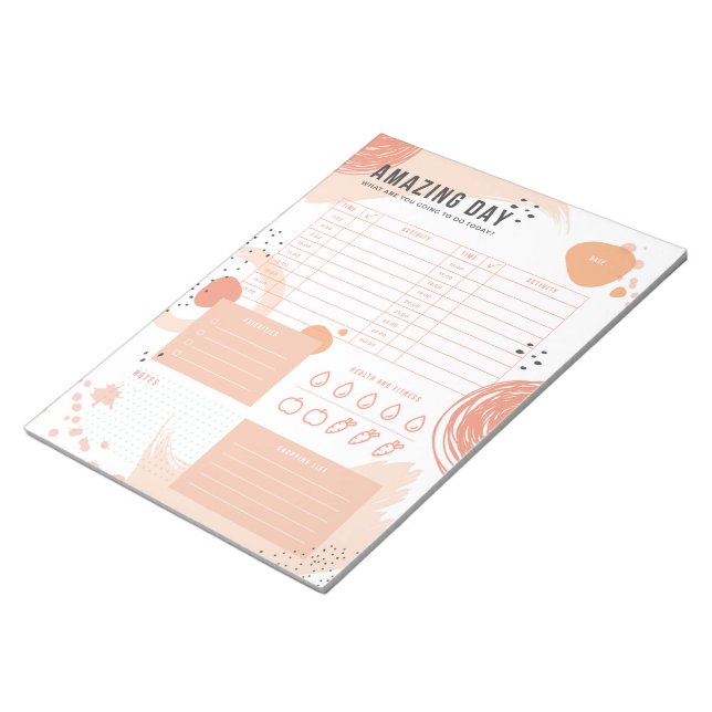 Bloc-notes moderne Beige Peach Daily Planner (Incliné)