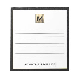 Bloc-notes monochrome Linked Gold initial
