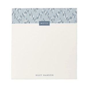Bloc-notes Motif Boho Ikat Zig Zag - Bleu