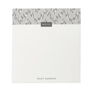 Bloc-notes Motif Boho Ikat Zig Zag - Gris