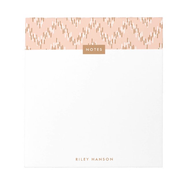 Bloc-notes Motif Boho Ikat Zig Zag - orange (Devant)