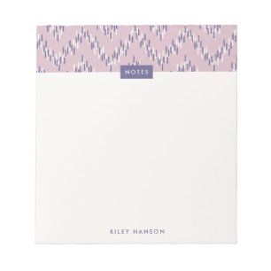 Bloc-notes Motif Boho Ikat Zig Zag - Violet