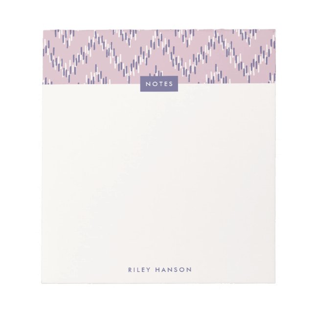 Bloc-notes Motif Boho Ikat Zig Zag - Violet (Devant)