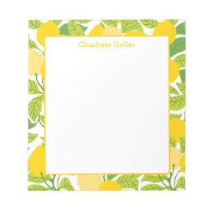 Bloc-notes Motif citron jaune vif