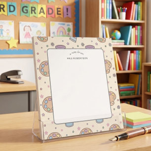 Bloc-notes motif d'art pastel Note de l'enseignant