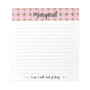 Bloc-notes Motif de script de pour filles roses