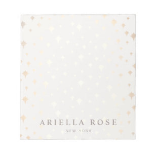 Bloc-notes Motif Élégant Chic Gold Stars
