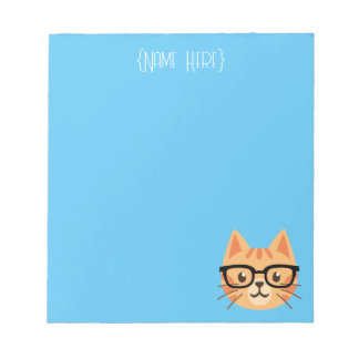 Bloc-notes Nerdy Orange Cat - Nom personnalisé