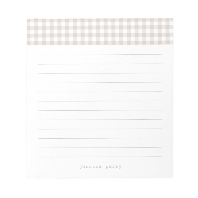 Bloc-notes Neutre moderne En vichy machine à écrir (Devant)