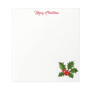 Bloc-notes Noël Holly