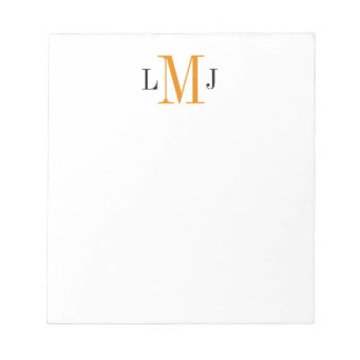 Bloc-notes noir et orange simple