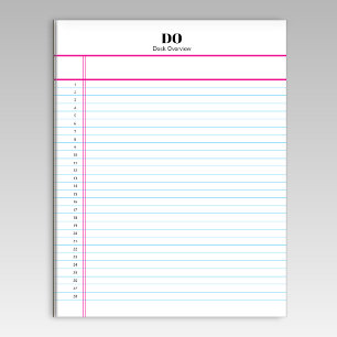 Bloc-notes numéroté avec monogramme de nom personn