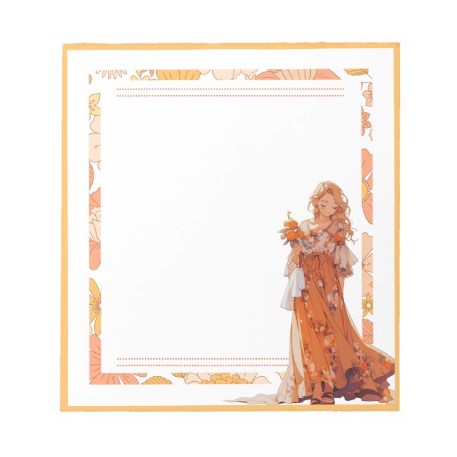 Bloc-notes Orange Simple Cute Anime Boho (Devant)