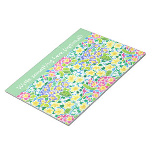 Bloc-notes ou Jotter personnalisé, Primroses, Vert