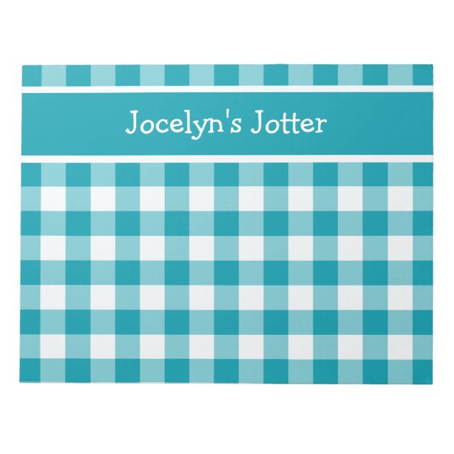 Bloc-notes ou Jotter personnalisés, En vichy de vé (Devant)