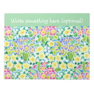 Bloc-notes ou Jotter personnalisés, Primroses, ver