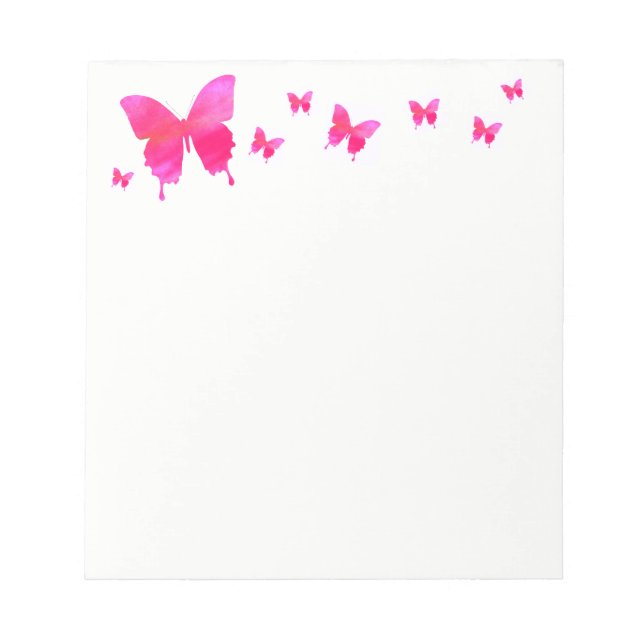 Bloc-notes papillon rose (Devant)