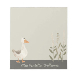 Bloc-notes personnalisable d'oie d'aquarelle migno