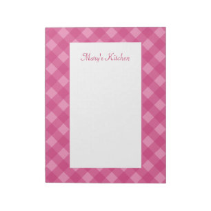 Bloc-notes personnalisé à carreaux avec rose