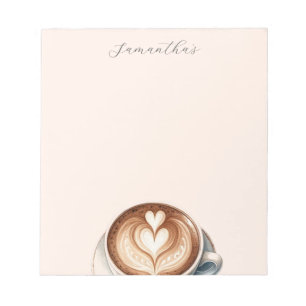 Bloc-notes personnalisé à thème café avec latte
