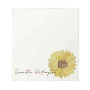 Bloc-notes personnalisé aquarelle tournesol