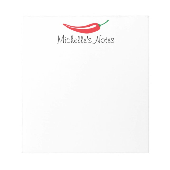Bloc-notes personnalisé au poivre rouge pour les r (Devant)