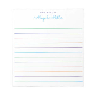 Bloc-notes personnalisé avec arc-en-ciel