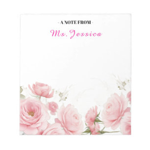 Bloc-notes personnalisé avec fleurs, floral person