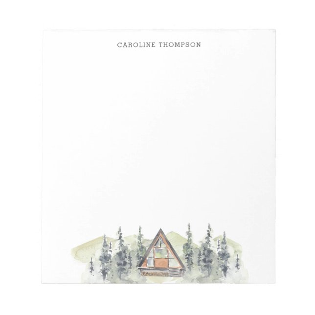 Bloc-notes personnalisé Cabine aquarelle (Devant)