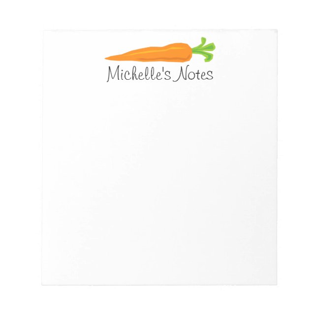 Bloc-notes personnalisé carottes orange pour les r (Devant)