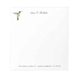 Bloc-notes personnalisé colibri à gorge rubis