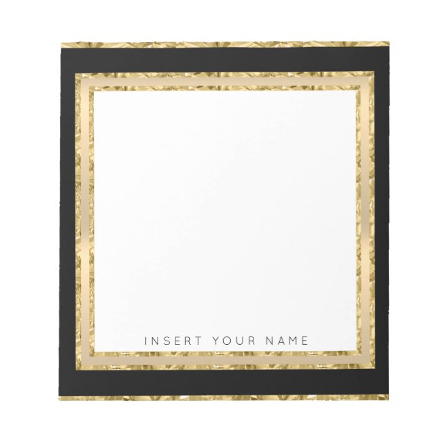 Bloc-notes personnalisé Crystal Gold Black 5,5 pou (Devant)
