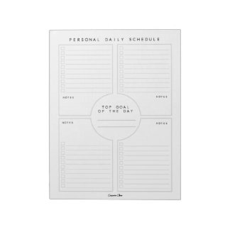 Bloc-notes personnalisé de calendrier personnel qu