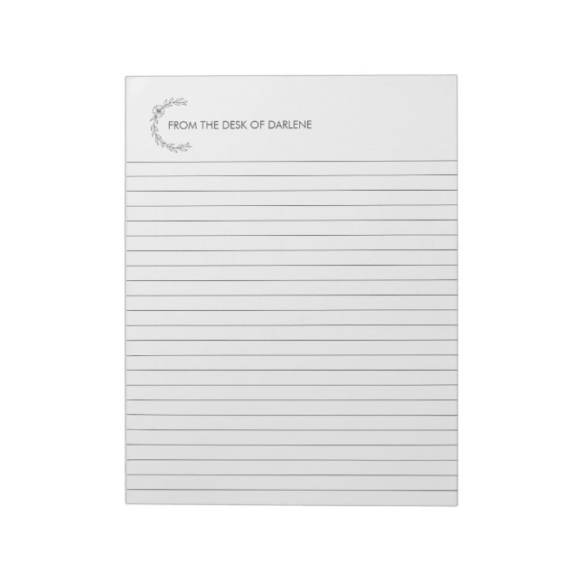 Bloc-notes personnalisé de couronne florale (Tourné)