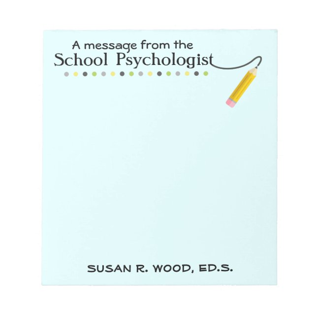 Bloc-notes personnalisé de psychologue scolaire (Devant)