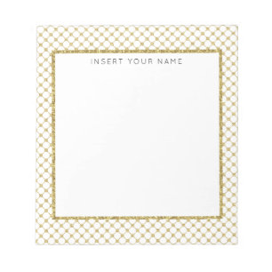 Bloc-notes personnalisé en treillis doré 5,5 po x