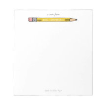Bloc-notes personnalisé enseignant avec crayon no