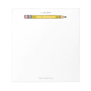 Bloc-notes personnalisé enseignant avec crayon no