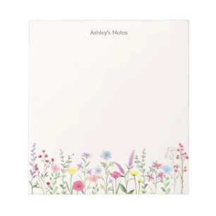Bloc-notes personnalisé Fleur sauvage Pastel doux