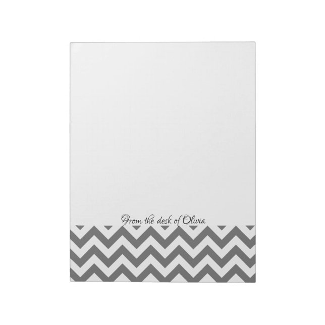 Bloc-notes personnalisé Grey Chevron (Tourné)