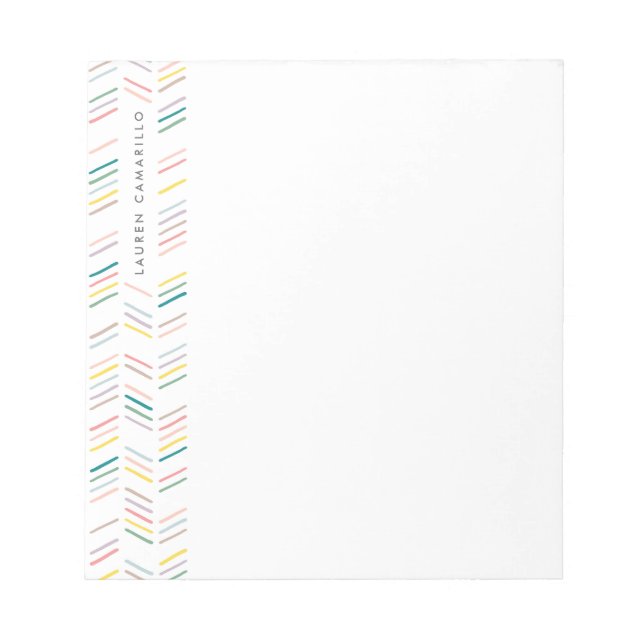 Bloc-notes personnalisé Herringbone dessiné - Rose (Devant)