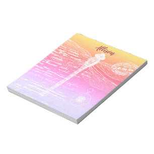 Bloc-notes personnalisé libellule dégradé pastel