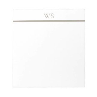 Bloc-notes personnalisé Monogramme Bar Taupe