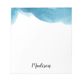 Bloc-notes personnalisé ombré couleur eau bleue