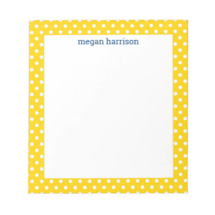 Bloc-notes personnalisé Polka Dot Jaune