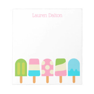 Bloc-notes personnalisé Popsicles à pois