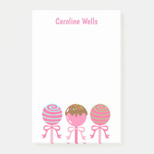 Bloc-notes personnalisé post-it Yummy Pink Cake Po