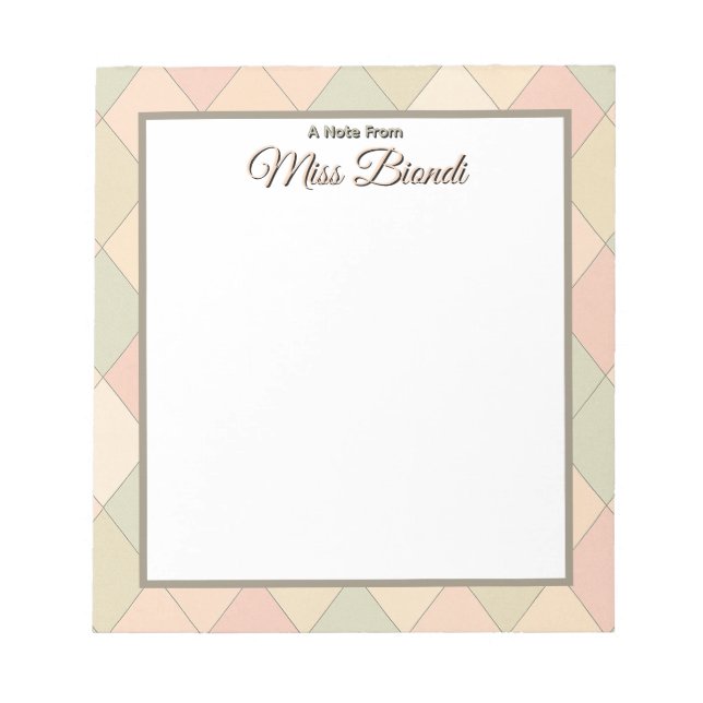 Bloc-notes personnalisé pour l'enseignant - Une no (Devant)